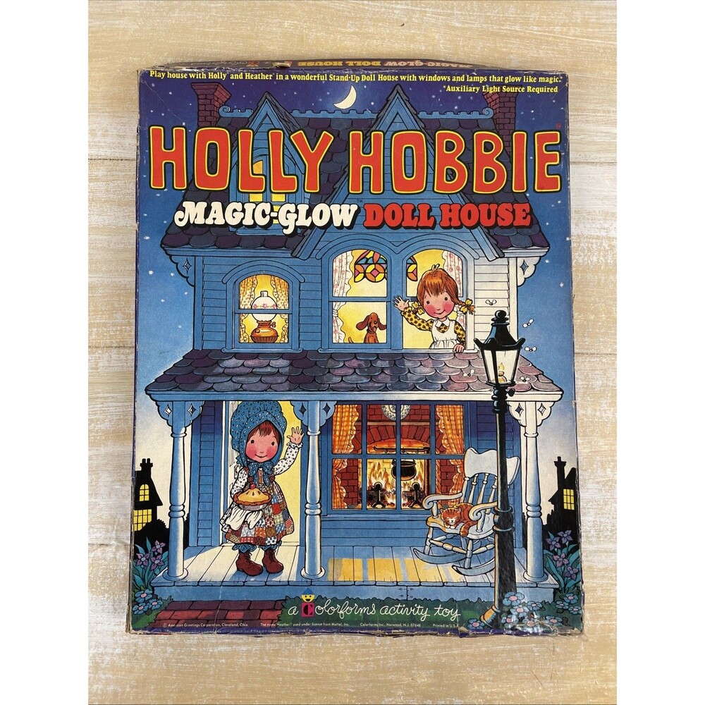 Vintage 1977 Holly Hobbie Magic Glow Doll House Colorforms Playset